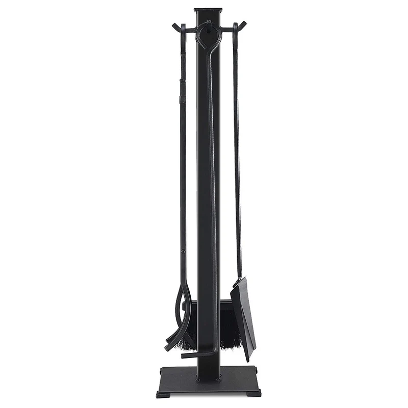 Black 5-Piece Fireplace Tool Set with Classic Annulus Handles