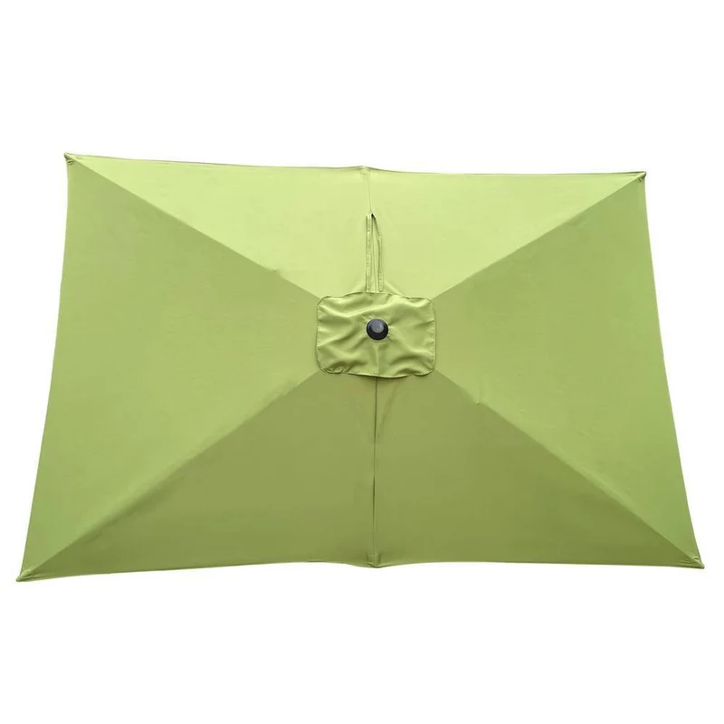 9 ft. x 6 ft. Aluminum Market Patio Umbrella in Lime Green with Push-Button Tilt