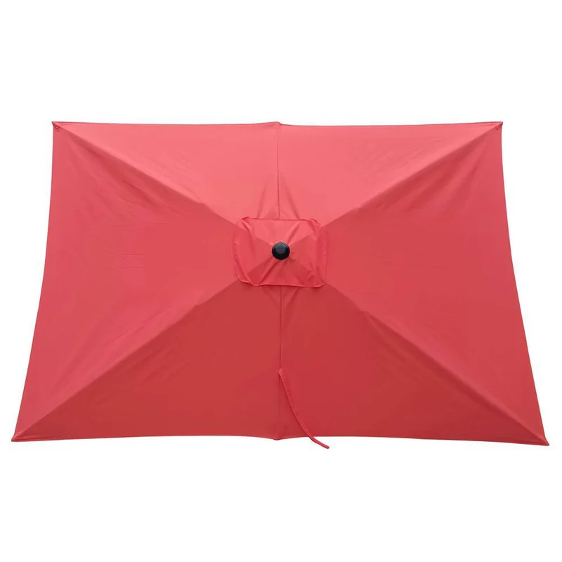 9 ft. x 6 ft. Aluminum Market Patio Umbrella in Brick Red with Push-Button Tilt