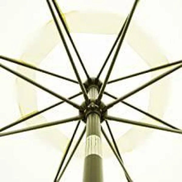 9 ft. Metal Button Tilt Market Patio Umbrella in Beige