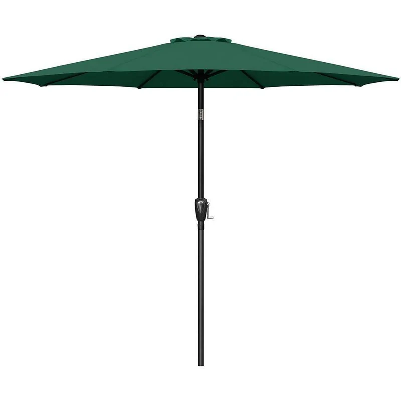 9 ft. Metal Button Tilt Market Patio Umbrella in Green