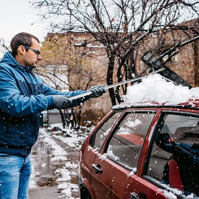 5.5 in. Snow Rake Shovel for Roof Cleaning with 20 ft. Extendable Lightweight Aluminum Handle