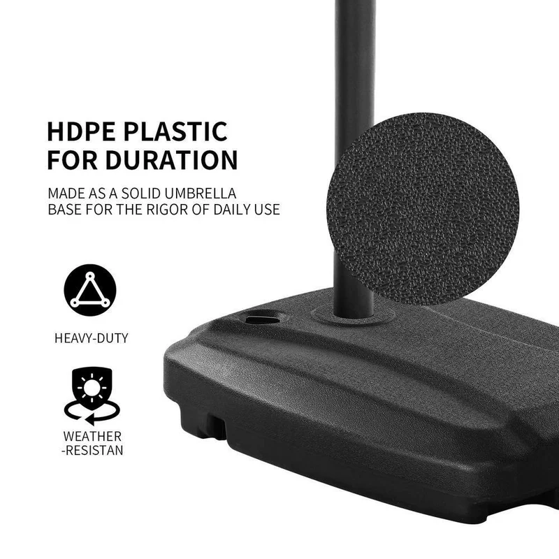 60 l Plastic Fill Water Sand Patio Umbrella Base in Black