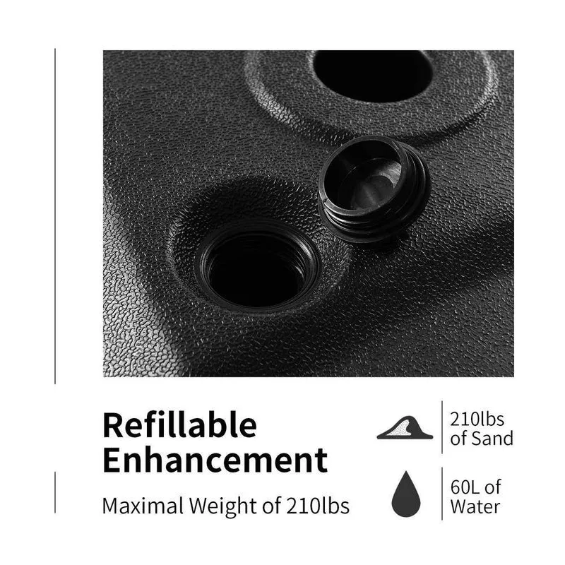 60 l Plastic Fill Water Sand Patio Umbrella Base in Black