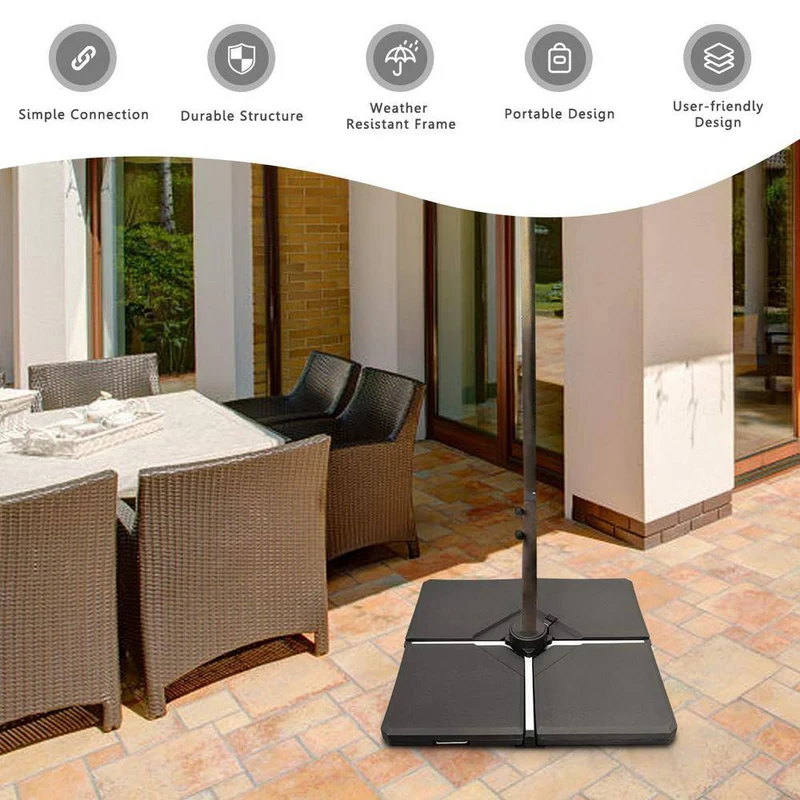 238 lbs. Plastic Patio Umbrella Base Weights in Black