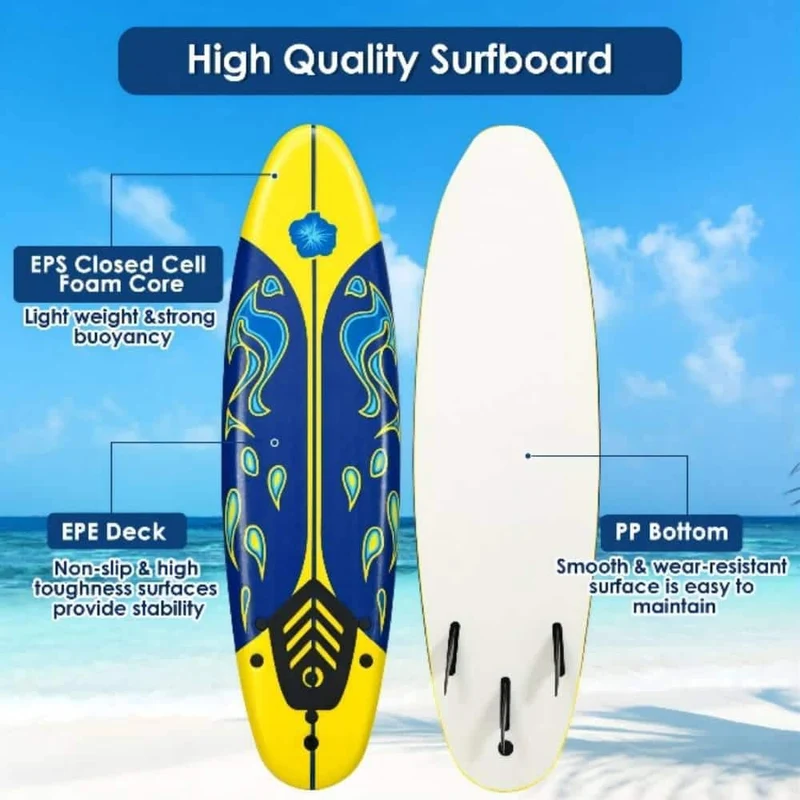 6 ft. Stand-Up Slurry Board Water Surfing Skateboard