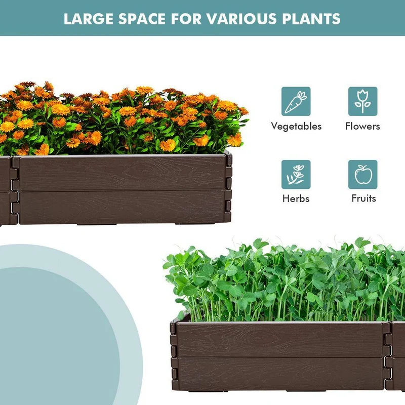48 in. L x 24 in. W x 8 in. H Wood Raised Garden Bed