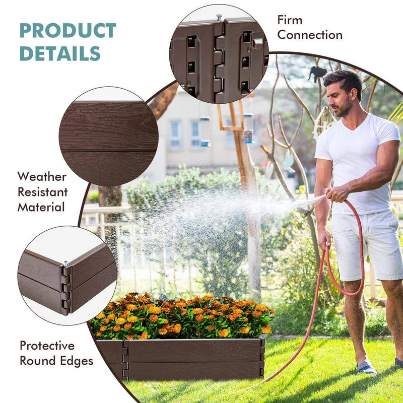 48 in. L x 24 in. W x 8 in. H Wood Raised Garden Bed