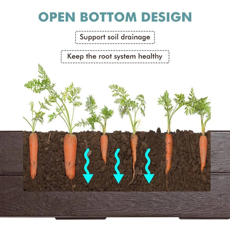 48 in. L x 24 in. W x 8 in. H Wood Raised Garden Bed