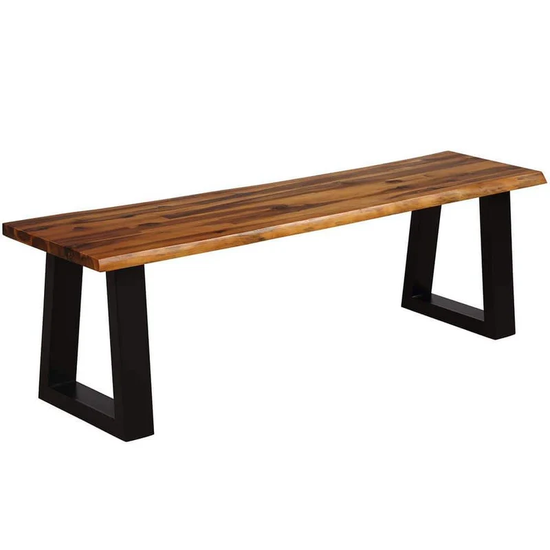 Natural Acacia Wood Outdoor Patio Bench