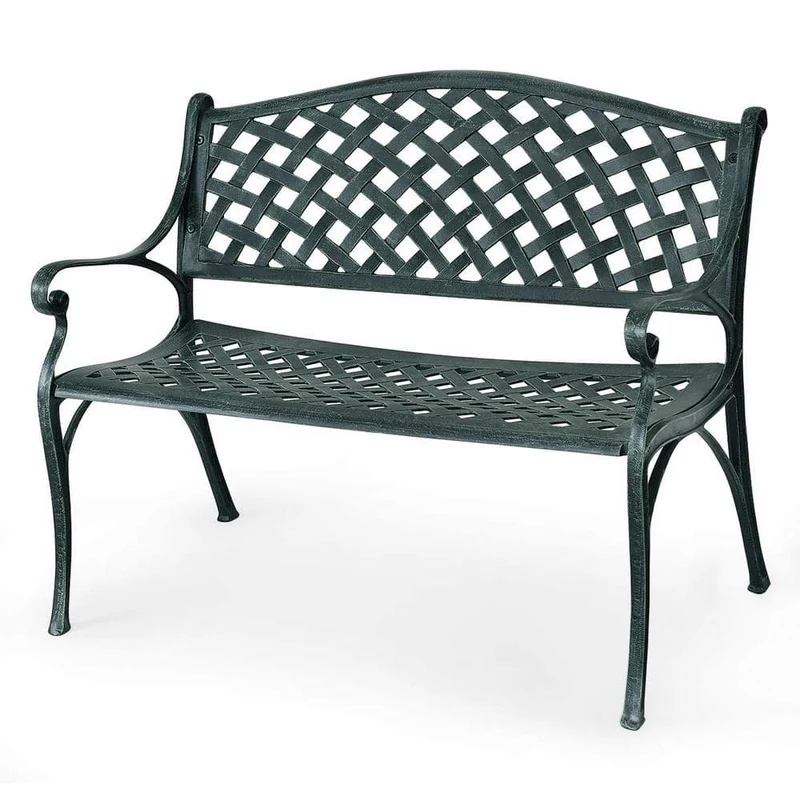 Ancient Green Aluminum Outdoor Patio Bench
