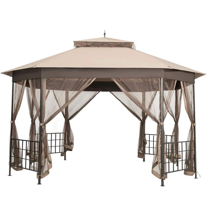 10 ft. x 12 ft. Outdoor Patio Gazebo with Netting
