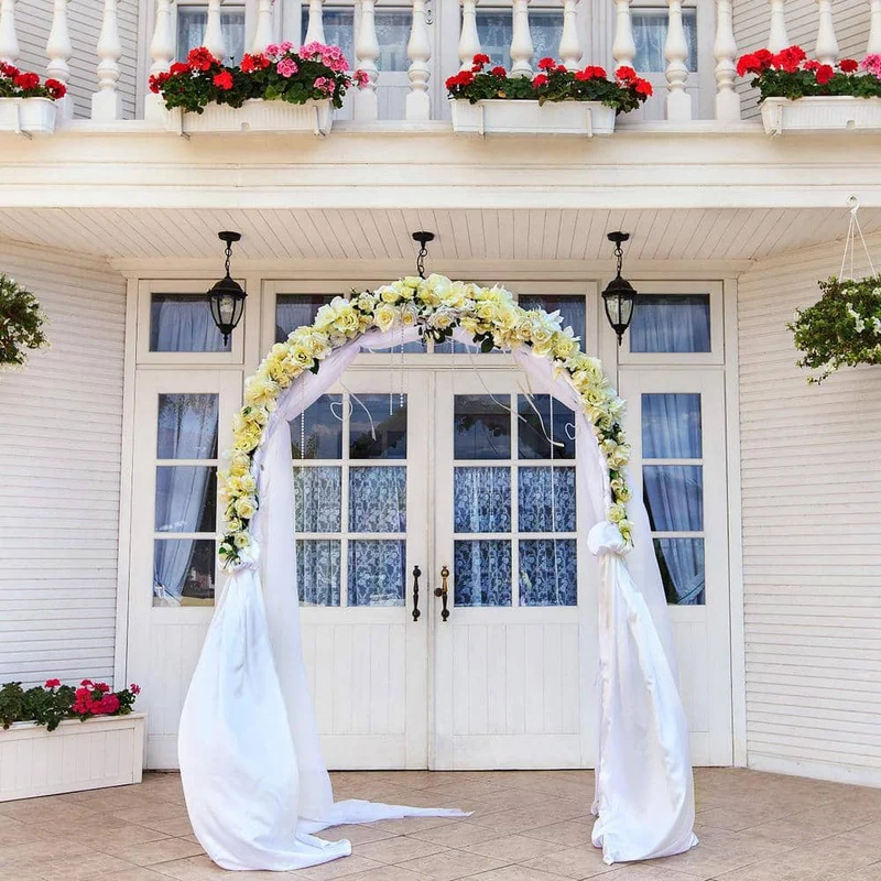 17.5 in. x 47 in. x 86 in. Steel Metal Decorative Backyard Arch Arbor