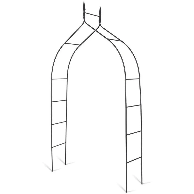 101 in. x 15 in. Steel Gothic Rose Arch Garden Decorative Arbor