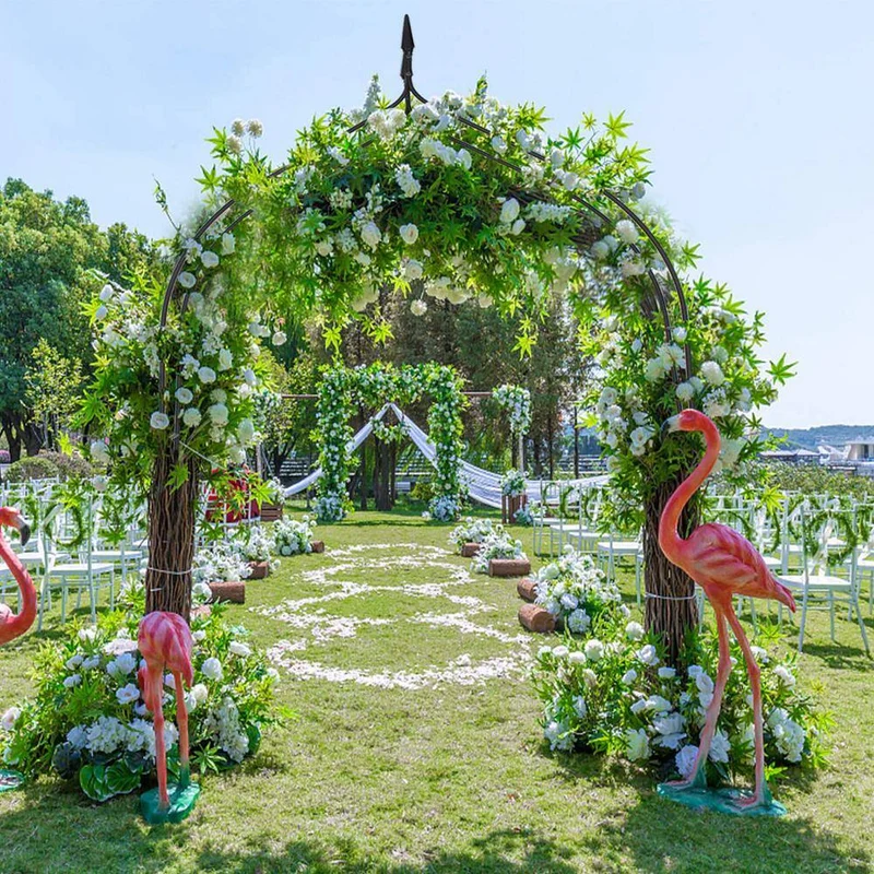 101 in. x 15 in. Steel Gothic Rose Arch Garden Decorative Arbor