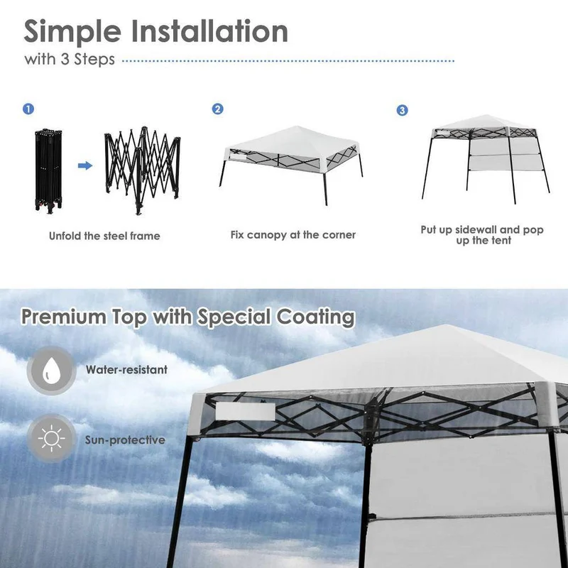 7 ft. x 7 ft. Adjustable Instant Canopy-Pop Up Tent with Carry Bag