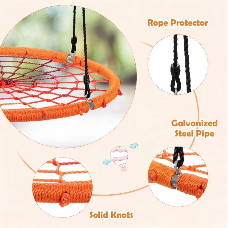 40 in. Web Swing with Adjustable Ropes in Orange