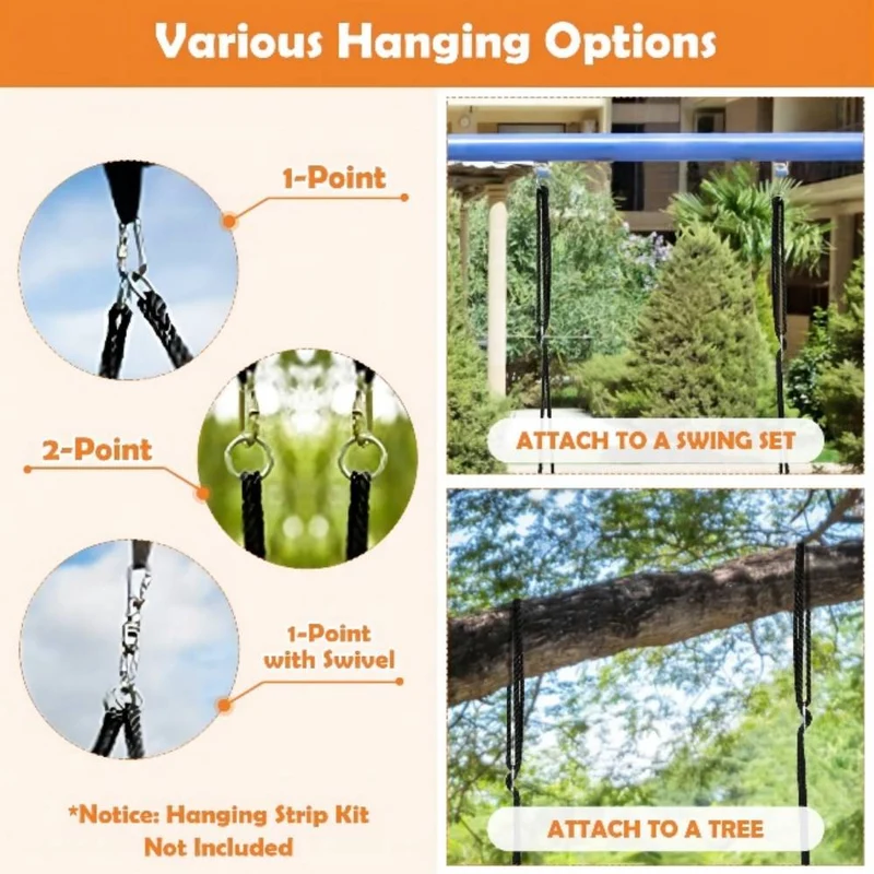 40 in. Web Swing with Adjustable Ropes in Orange
