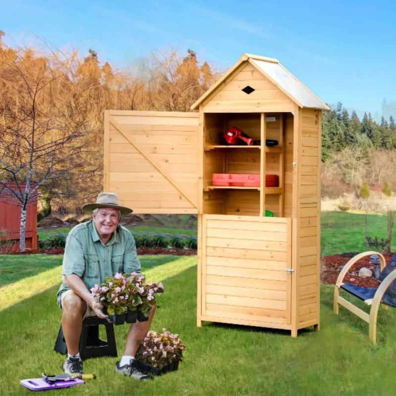 2.7 ft. L x 1.5 ft. W x 5.8 ft. D Wood Vertical Storage Shed (4.05 sq. ft.)
