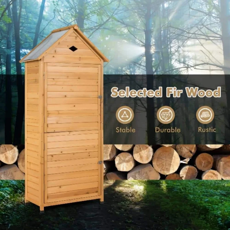2.7 ft. L x 1.5 ft. W x 5.8 ft. D Wood Vertical Storage Shed (4.05 sq. ft.)