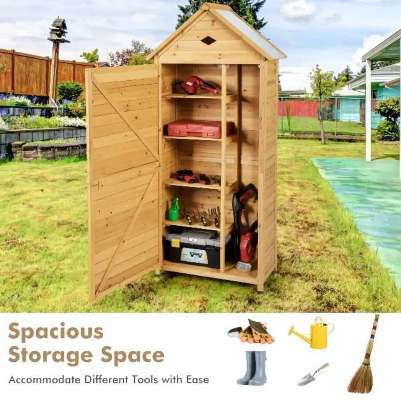 2.7 ft. L x 1.5 ft. W x 5.8 ft. D Wood Vertical Storage Shed (4.05 sq. ft.)