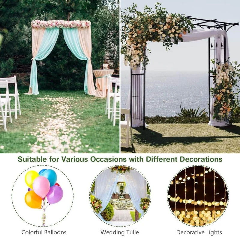 82 in. x 20.5 in. x 82 in. Steel Metal Decorative Backyard Arch Arbor