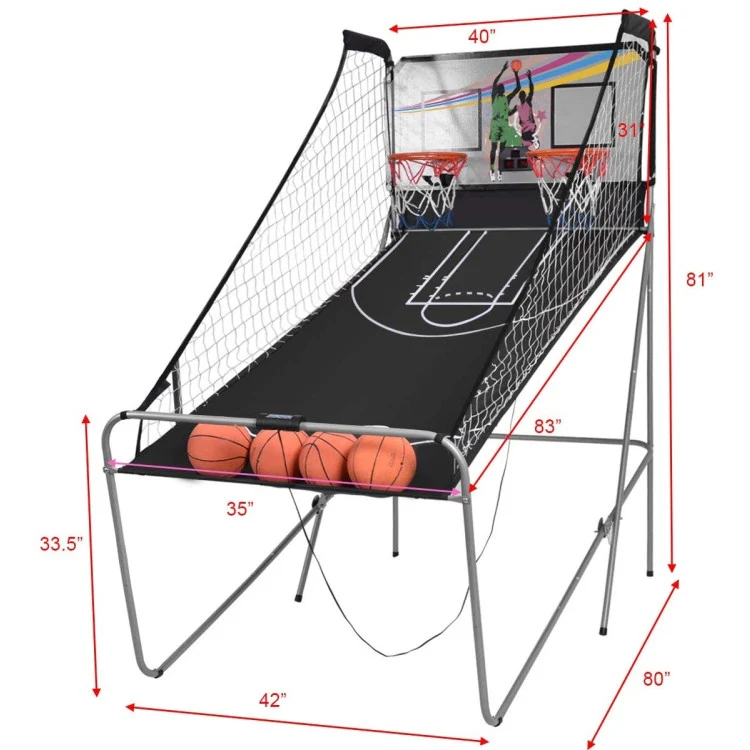 Double Shot Electronic Basketball Game with 4 Balls