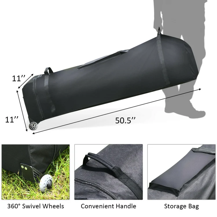 10 ft. x 10 ft. Blue Canopy Pop Up Tent with Removable Side Wall and Roller Bag