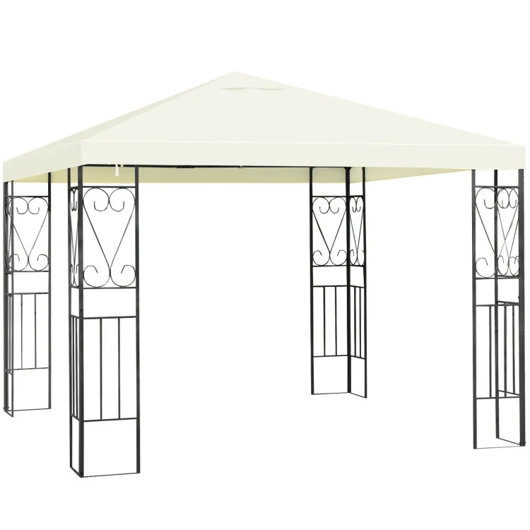 10 ft. x 10 ft. Beige Outdoor Patio Gazebo Canopy