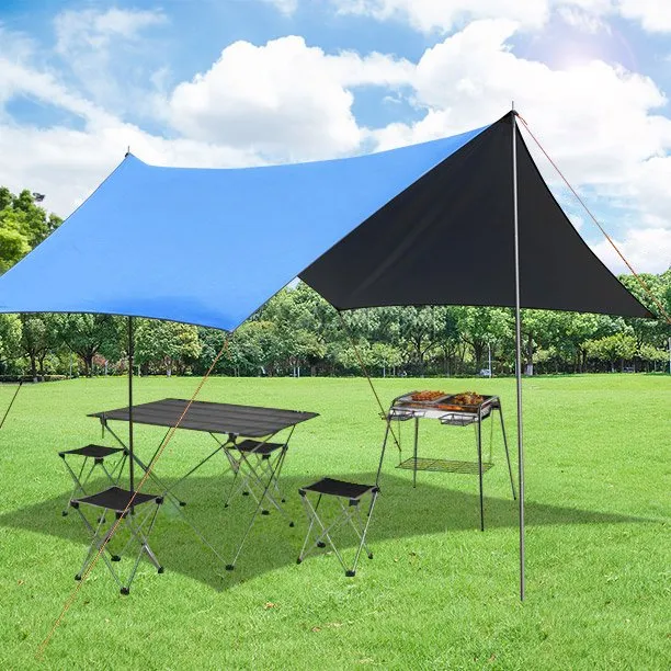 SUGIFT 10'x10' Portable Sun Shelter Beach Tent Canopy with 6 Sandbags, Blue