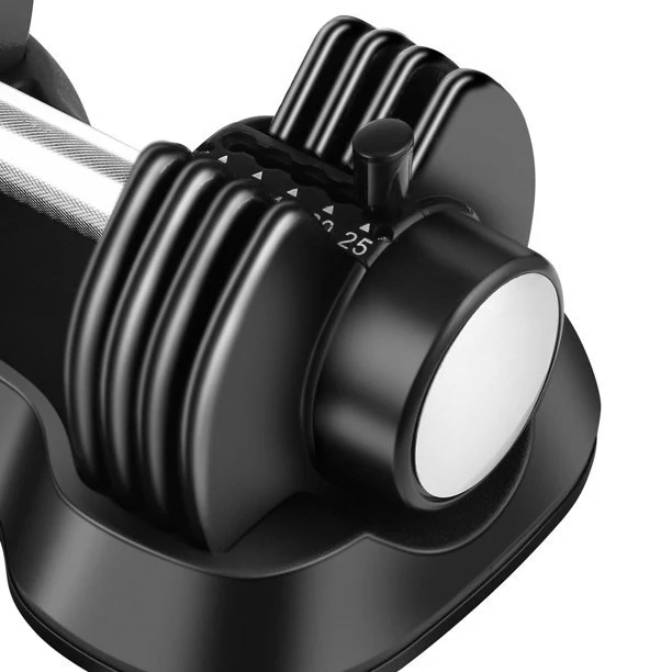 SUGIFT Adjustable Dumbbell 25 lbs with Automatic Adjustable and Weight Plate Black
