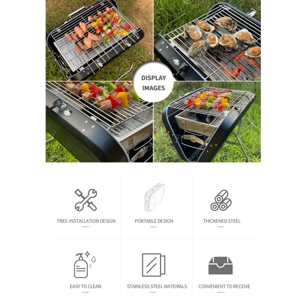 SUGIFT Charcoal Grill Collapsible and portable Handle design BBQ grill for Outdoor BBQ