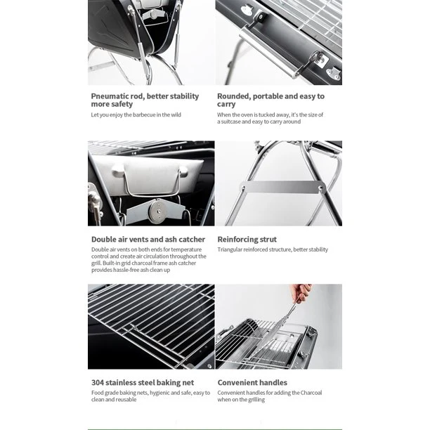 SUGIFT Charcoal Grill Collapsible and portable Handle design BBQ grill for Outdoor BBQ