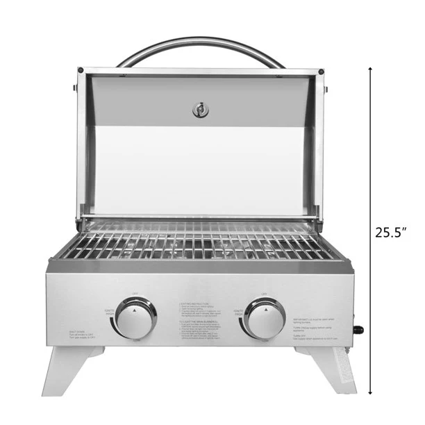 Stainless Steel Gas Grill, Double Row Double Head Small Oven