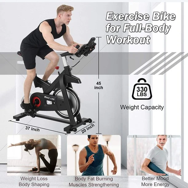Magnetic Resistance Exercise Bikes Indoor Stationary Bikes for Home Workout Quiet Belt Drive with LCD Monitor Professional Seat Ipad Mount