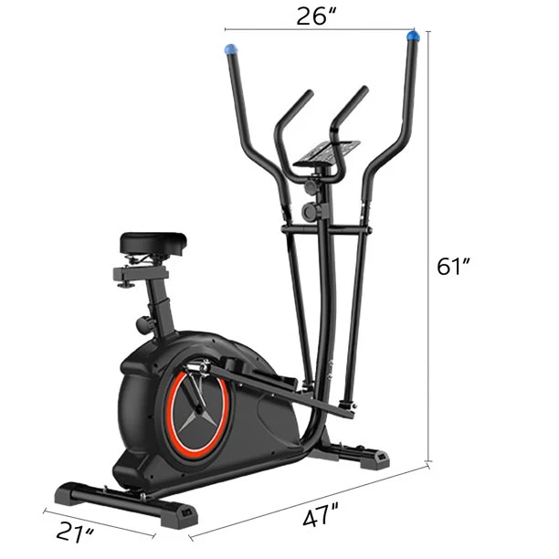 SUGIFT 2 in1 Fitness Machine With Elliptical Trainer Stationary Exercise Bike