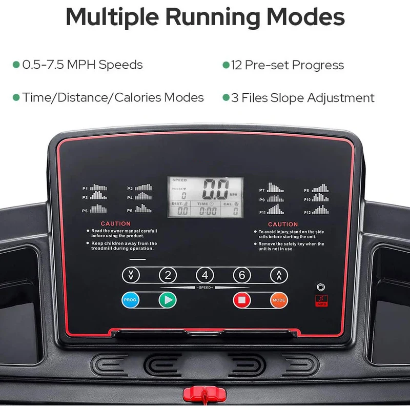 2.0 HP Multi-Functional LED Display Electric Folding Treadmill for Home Use, Easy To Assemble, Compact Treadmill With Cup Holder