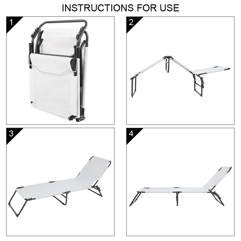 SUGIFT Folding Bed Outdoor Three-Fold Camping Bed Gray