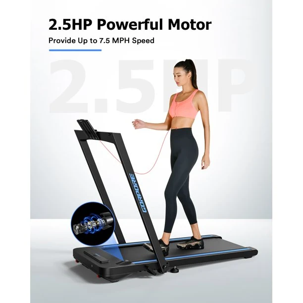 SUGIFT Folding Treadmill, 2 in 1 Walking & Running Electric Treadmill, 2.5HP Walking Jogging Machine for Home Office