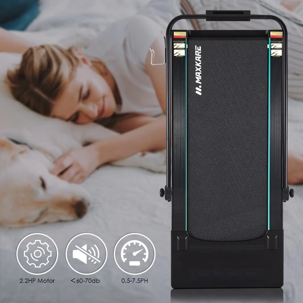 2-in-1 Electric Treadmill Foldable, Under Desk Treadmill for Home and Office, Walking Running Machine Installation-Free Save space
