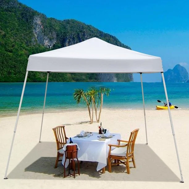 SUGIFT 10x10 Instant Canopy Pop up Wedding Party Tent Folding Gazebo Beach Canopy White with Carry Bag