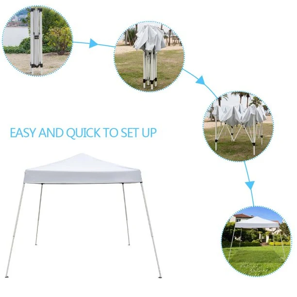 SUGIFT 10x10 Instant Canopy Pop up Wedding Party Tent Folding Gazebo Beach Canopy White with Carry Bag
