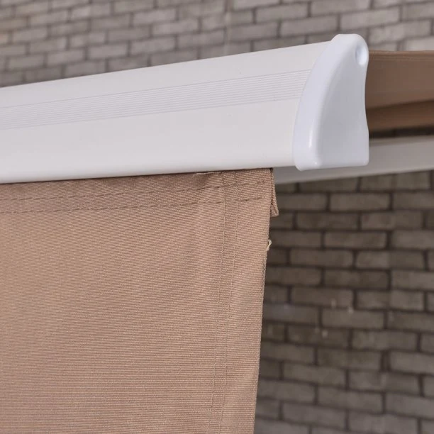 Luobod 13x8ft Retractable Patio Awning, Sun Shade Awning Cover, Sandy Color