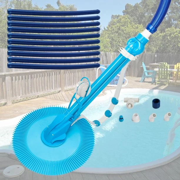 Luobod Auto Swimming Pool Cleaner w/10pcs Durable Hose, Blue