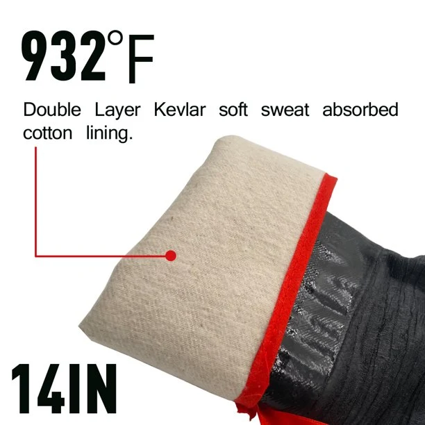 Barbecue Grill Gloves, Heat and Oil-Resistant Neoprene Oven Mitts, Long Waterproof Non-Slip Potholder