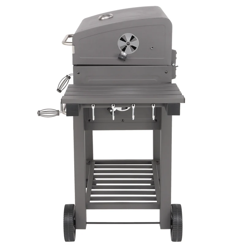 SUGIFT Removable Square Grill, Charcoal Oven with Movable Wheels, Gray