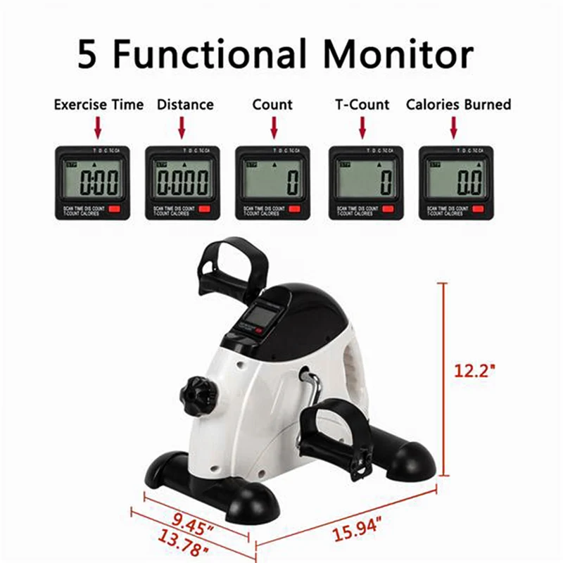 SUGIFT Handheld Recumbent Exercise Bike, Portable Mini Exercise Bike, White