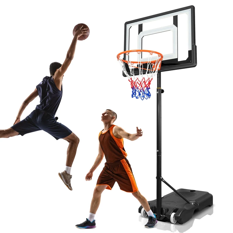 HONGGE Kids Basketball Hoop Outdoor 5-7ft Adjustable, Portable Basketball Hoops & Goals for Kids/Teenagers/Youth in Backyard/Driveway/Indoor, with 32 Inch Shatterproof Backboard and Larger Base