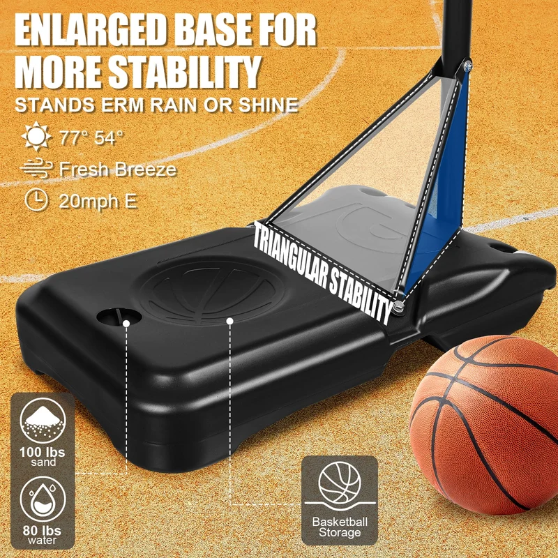 HONGGE Kids Basketball Hoop Outdoor 5-7ft Adjustable, Portable Basketball Hoops & Goals for Kids/Teenagers/Youth in Backyard/Driveway/Indoor, with 32 Inch Shatterproof Backboard and Larger Base