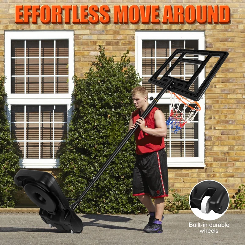 HONGGE Kids Basketball Hoop Outdoor 5-7ft Adjustable, Portable Basketball Hoops & Goals for Kids/Teenagers/Youth in Backyard/Driveway/Indoor, with 32 Inch Shatterproof Backboard and Larger Base